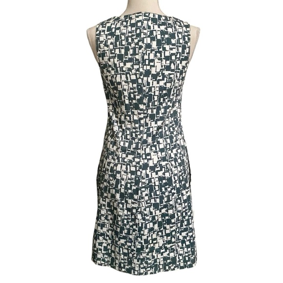Peserico Shift Dress IT 42 US 6 Gray-Green White Abstract Print Cotton Blend - Picture 12 of 14